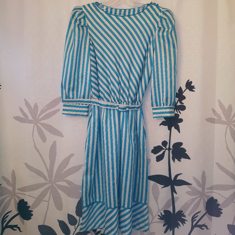 Vintage blue striped dress